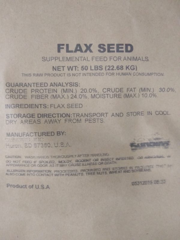 Flax Seed 50 LB Huber's Animal Health