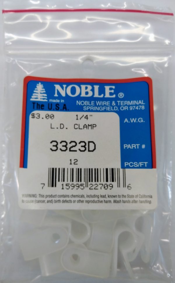 12 Pack White Noble 1/4″ L. D. Clamp 3323D