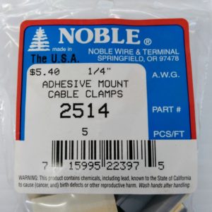 5 Count Top Quality Noble 1/4″ Adhesive Cable Clamp 2514