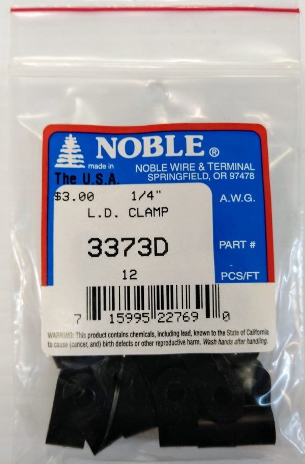 12 Pack Black Noble 1/4' L.D. Clamp 3323D