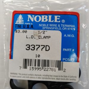 10 Pack Black Noble 1/2″ L. D. Clamp 3327D