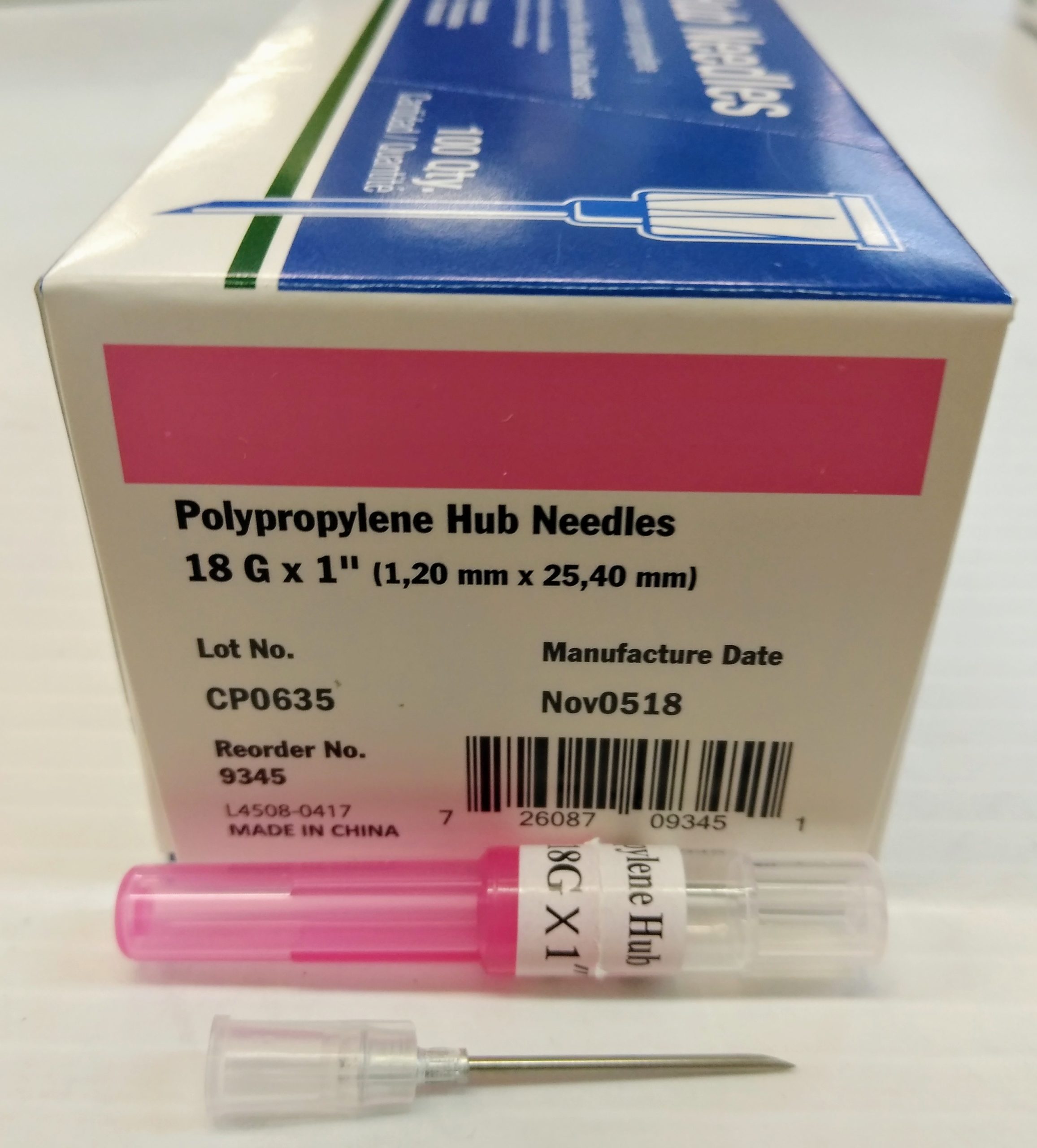 Needle 18 Gauge X 1″ Poly Hub