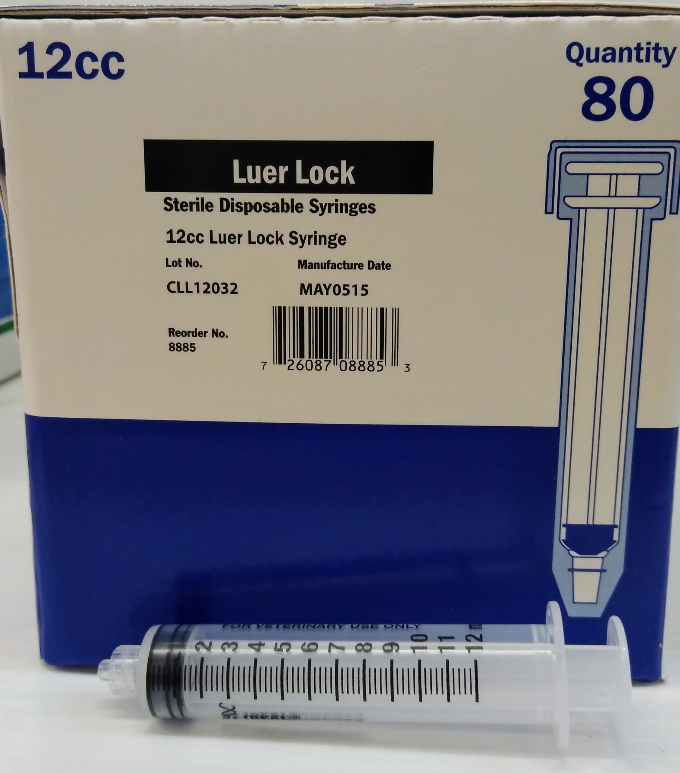 Syringe Disposable 12 CC Luer Lock