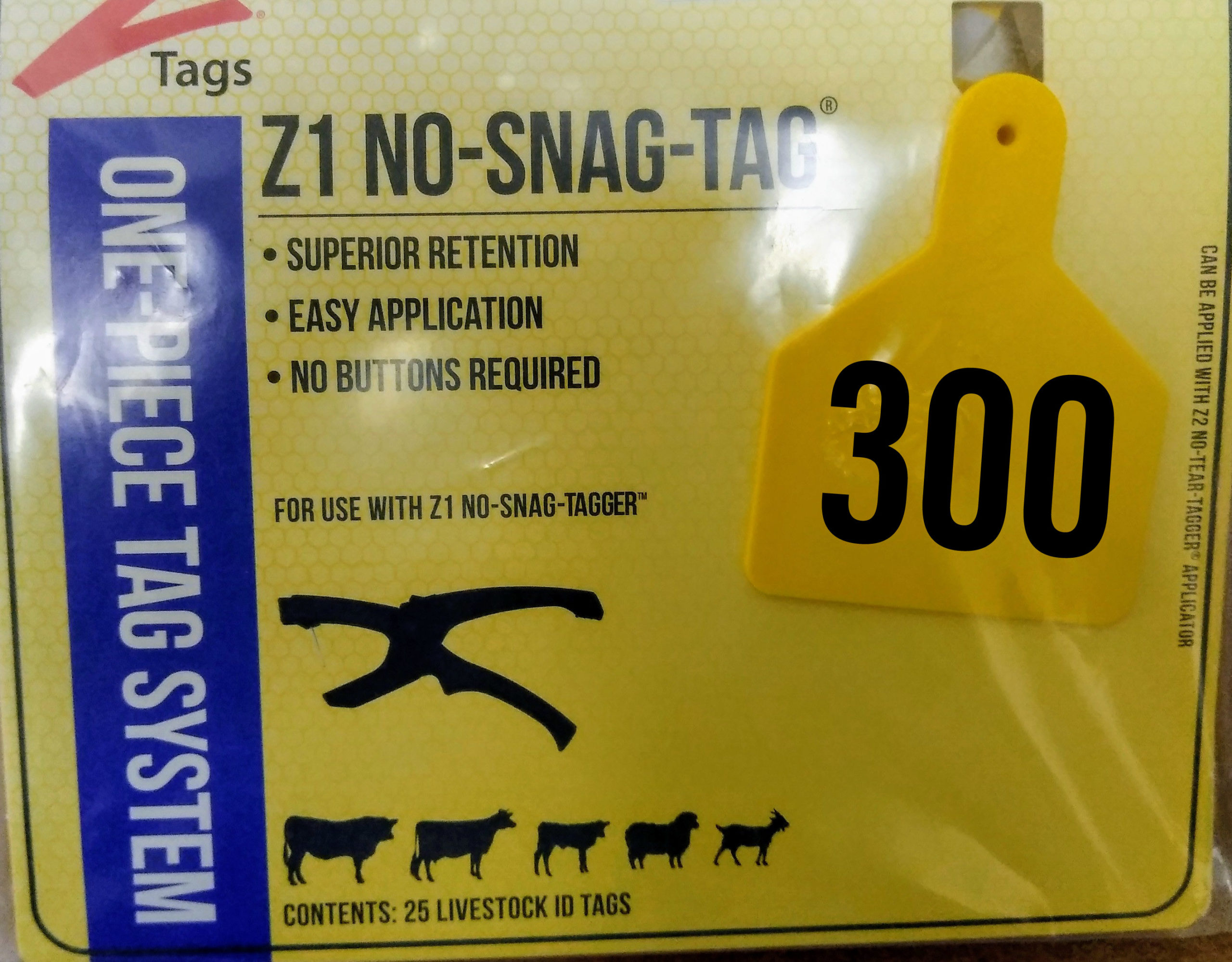 Z Tags Calf Ear Tags WHITE Numbered #26-50 25 Count Easy Application 