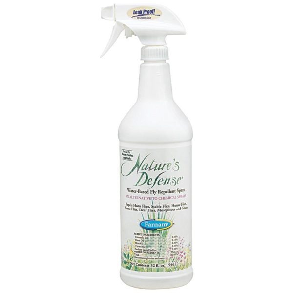 Nature's Defense Fly Repellent Spray 32 oz - Safe & Natural