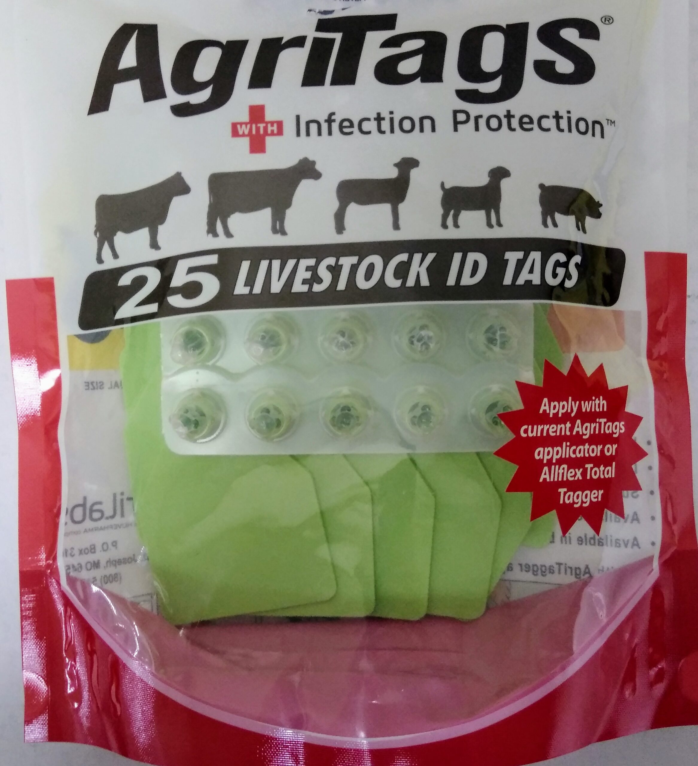 AgriTags Maxi Cow Green Blank No Buttons